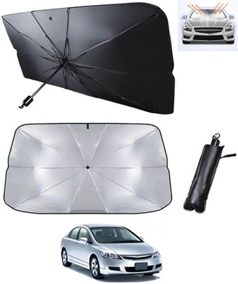 AYW Windshield Sun Shade For Honda Civic(Silver, Black)