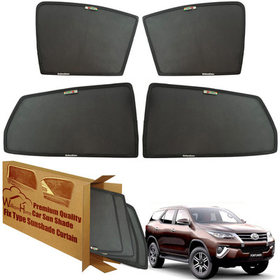 WolkomHome Side Window Sun Shade For Toyota Fortuner(Black)