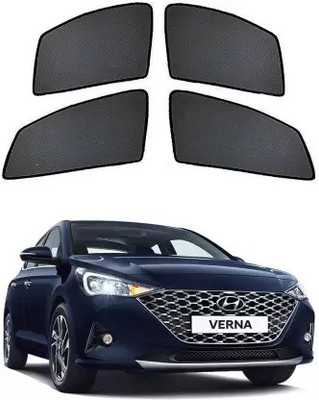 RAKRISH Rear Window, Side Window Sun Shade For Hyundai Verna(Black)