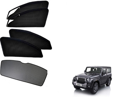 AuTO ADDiCT Side Window, Rear Window Sun Shade For Mahindra Thar(Black)