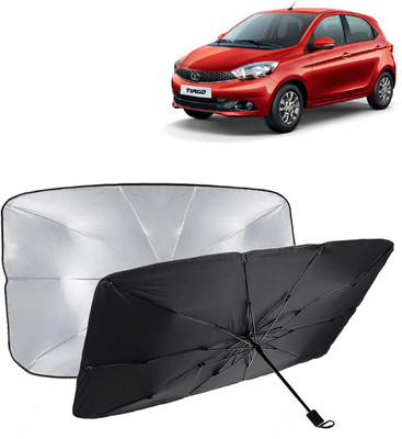 Kingsway Dashboard, Windshield Sun Shade For Tata Tiago(Black, Silver)