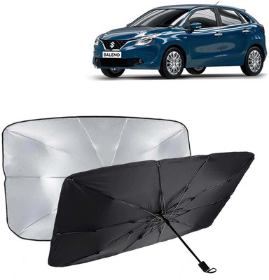Kingsway Dashboard, Windshield Sun Shade For Maruti Suzuki Baleno(Black, Silver)