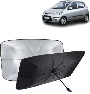 Kingsway Dashboard, Windshield Sun Shade For Hyundai i10(Black, Silver)