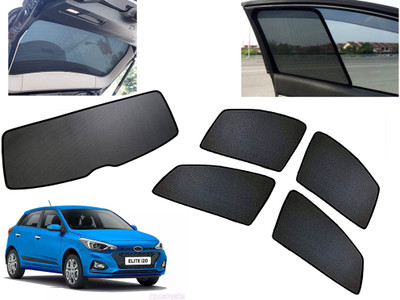 AUTO PEARL Side Window, Rear Window Sun Shade For Hyundai Elite i20(Black)