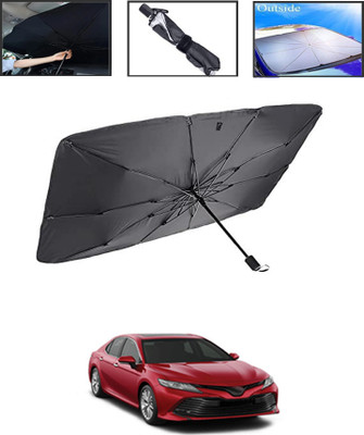 MSNP Windshield Sun Shade For Toyota Camry(Black, Silver)