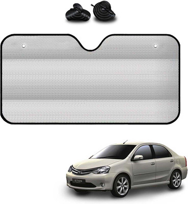 COSMOGEAR Windshield, Dashboard, Rear Window Sun Shade For Toyota Etios(Silver)