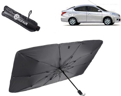 Selifaur Dashboard, Rear Window, Sun Roof, Windshield Sun Shade For Nissan Sunny(Black)