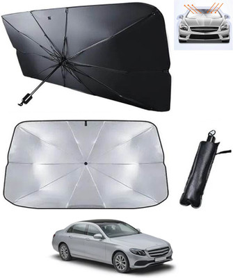 RKPSP Windshield Sun Shade For Mercedes Benz E200(Silver, Black)