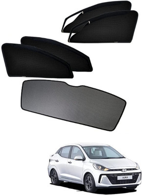 Top Vechile Rear Window, Side Window Sun Shade For Hyundai Aura(Black)