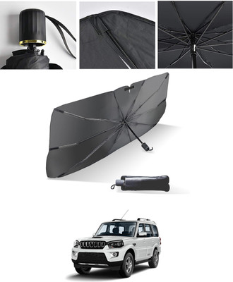 AYW Windshield Sun Shade For Mahindra Scorpio(Black, Silver)