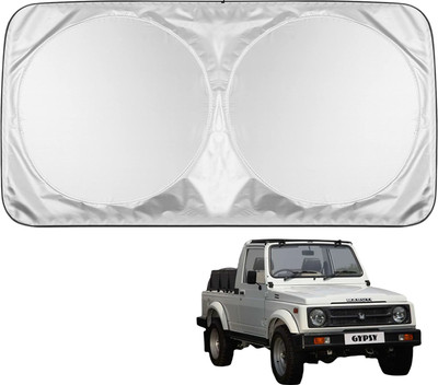 MOCKHE Windshield Sun Shade For Maruti Suzuki Gypsy(Silver)