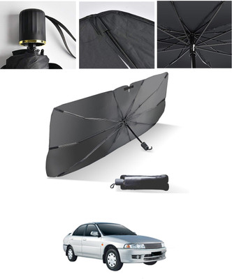 AYW Windshield Sun Shade For Renault Kwid(Black, Silver)