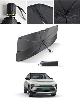 AYW Windshield Sun Shade For Tata Punch EV(Black, Silver)