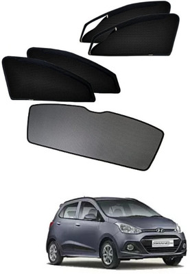 Top Vechile Rear Window, Side Window Sun Shade For Hyundai Grand i10(Black)