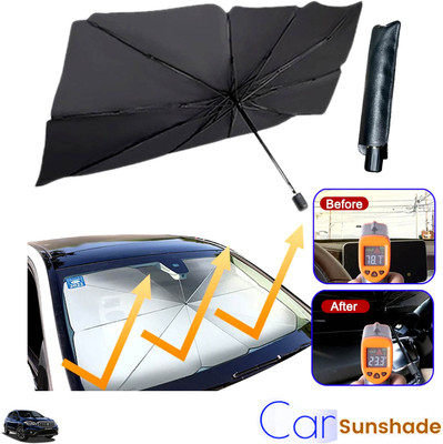 Rhtdm Windshield Sun Shade For Maruti Suzuki S-Cross, Universal For Car(Black)