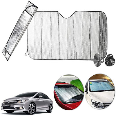 AUTO PEARL Dashboard, Windshield Sun Shade For Honda Civic(Silver)