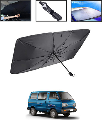 MSNP Windshield Sun Shade For Maruti Suzuki Omni(Black, Silver)