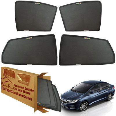 WolkomHome Side Window Sun Shade For Honda Universal For Car(Black)