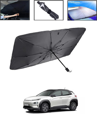MSNP Windshield Sun Shade For Hyundai Universal For Car(Black, Silver)
