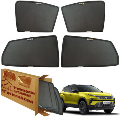 WolkomHome Side Window Sun Shade For Tata Harrier(Black)