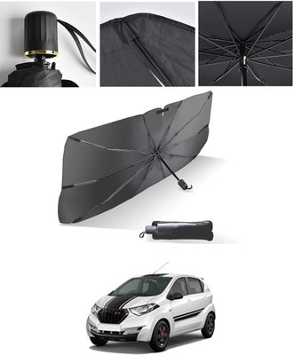 AYW Windshield Sun Shade For Datsun Redi GO(Black, Silver)