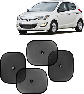 Kingsway Side Window, Rear Window, Windshield Sun Shade For Hyundai i20(Black)