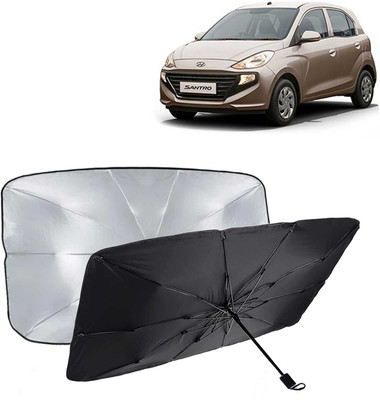 Kingsway Dashboard, Windshield Sun Shade For Hyundai Santro(Black, Silver)