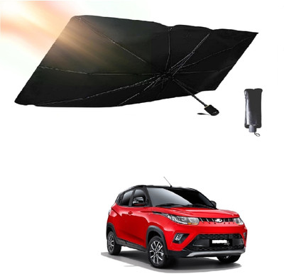 ROSHNEER ENTERPRISES Windshield Sun Shade For Mahindra KUV 100(Black, Silver)