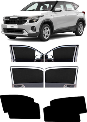 DreamRow Side Window Sun Shade For Kia Seltos(Black)