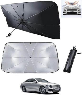 RKPSP Windshield Sun Shade For Mercedes Benz E220(Silver, Black)