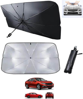 AYW Windshield Sun Shade For Honda Civic(Silver, Black)
