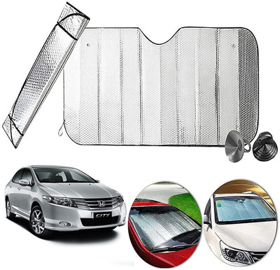AUTO PEARL Dashboard, Windshield Sun Shade For Honda City(Silver)