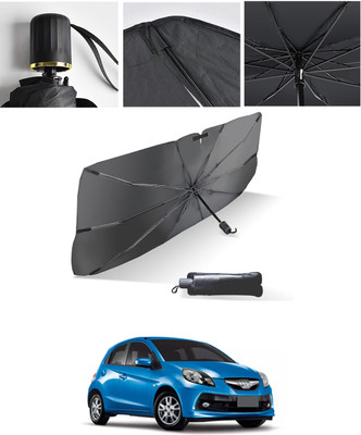 AYW Windshield Sun Shade For Universal For Car Brezza(Black, Silver)