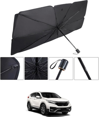 RKPSP Windshield Sun Shade For Honda Universal For Car(Black, Silver)