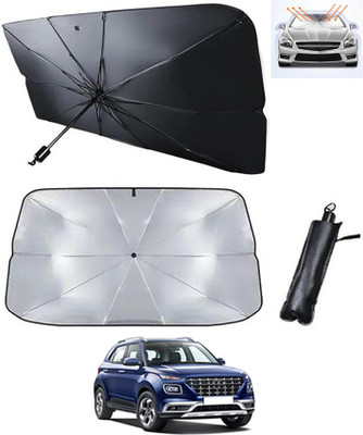 AYW Windshield Sun Shade For Hyundai Venue(Silver, Black)