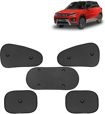 Kingsway Side Window, Rear Window, Windshield Sun Shade For Maruti Suzuki Vitara Brezza(Black)