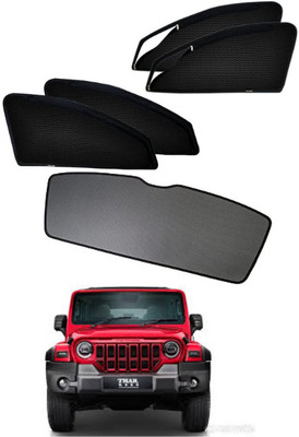 RAKRISH Rear Window, Side Window Sun Shade For Mahindra Thar(Black)