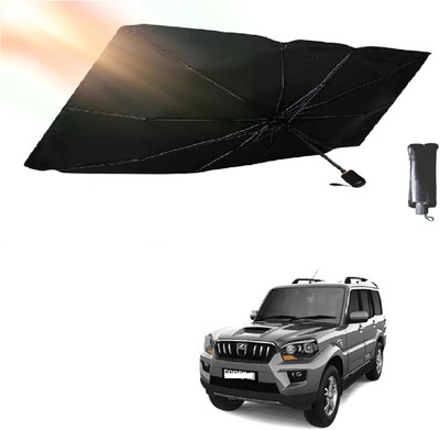 ROSHNEER ENTERPRISES Windshield Sun Shade For Mahindra Scorpio(Black, Silver)