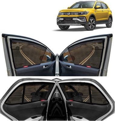 Kingsway Side Window, Rear Window Sun Shade For Volkswagen Taigun(Black)