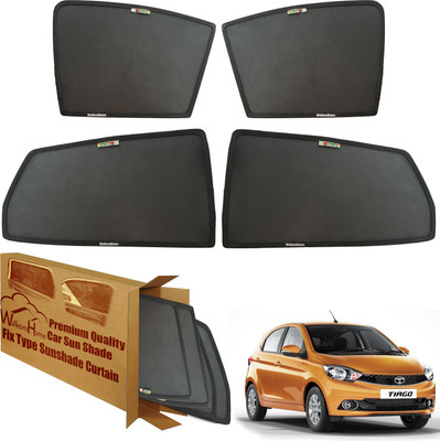 WolkomHome Side Window Sun Shade For Tata Tiago(Black)