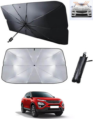 RKPSP Windshield Sun Shade For Tata Harrier(Black, Silver)