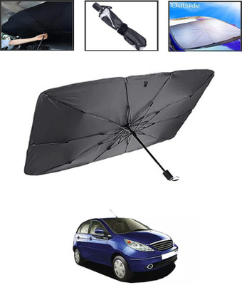 MSNP Windshield Sun Shade For Tata Vista(Black, Silver)