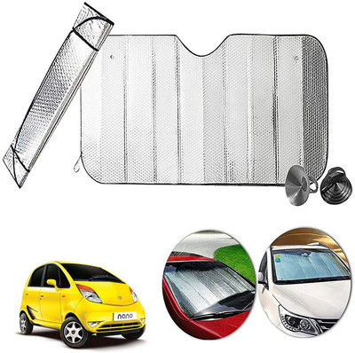 AUTO PEARL Dashboard, Windshield Sun Shade For Maruti Suzuki Nano(Silver)