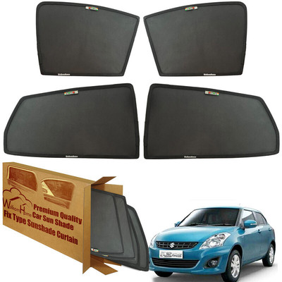 WolkomHome Side Window Sun Shade For Maruti Suzuki Universal For Car(Black)