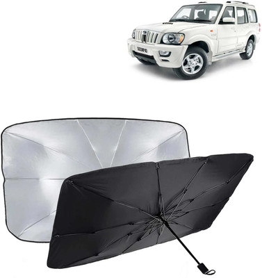 Kingsway Dashboard, Windshield Sun Shade For Mahindra Scorpio(Black, Silver)