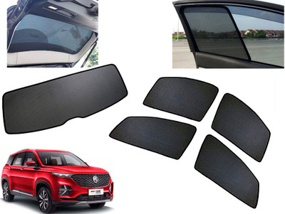 AUTO PEARL Side Window, Rear Window Sun Shade For MG Hector Plus(Black)