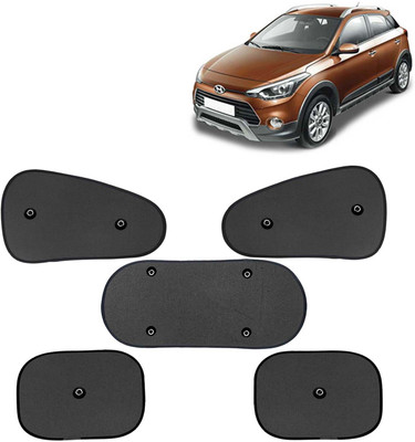 Kingsway Side Window, Rear Window, Windshield Sun Shade For Hyundai i20(Black)