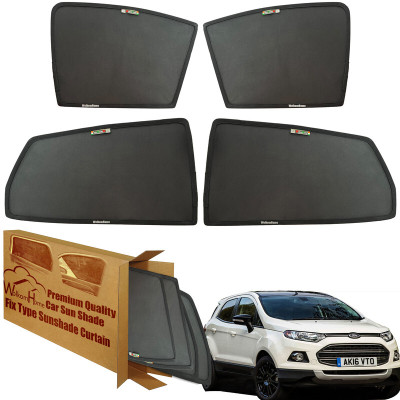 WolkomHome Side Window Sun Shade For Ford Ecosport(Black)