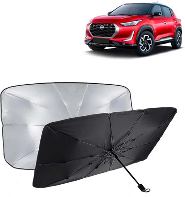 Kingsway Dashboard, Windshield Sun Shade For Nissan Magnite(Black, Silver)