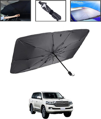 MSNP Windshield Sun Shade For Toyota Land Cruiser(Black, Silver)
